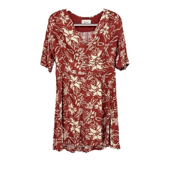 BA&SH Soma Short‎ Floral Dress in Brick size Small Button UP Front Size 3 - Picture 5 of 8